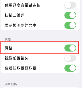 浠水苹果手机维修网点分享iPhone如何开启九宫格构图功能