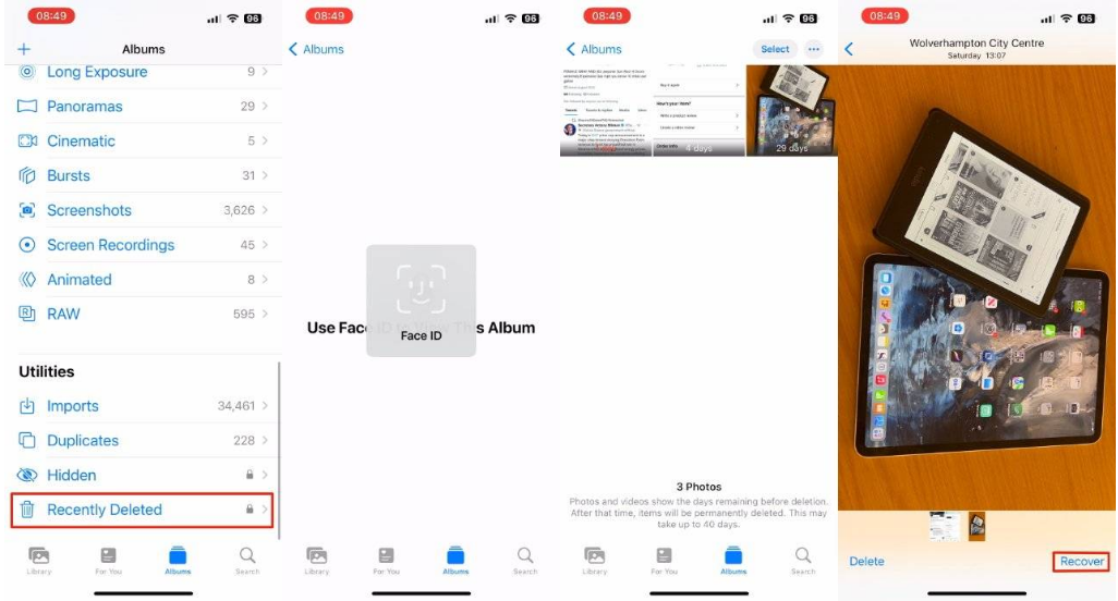 浠水苹果14维修分享 iPhone14 上恢复已删除的照片 