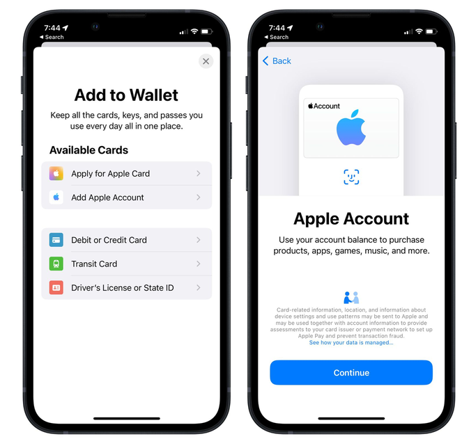 浠水苹果手机维修分享iOS 15.5钱包App如何添加 Apple 账户 